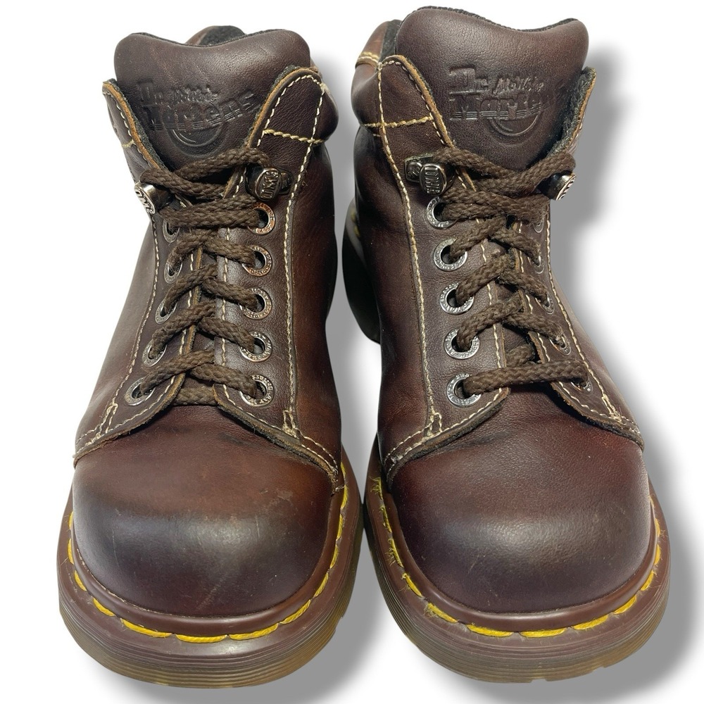 Vintage Dr Martens Booties Womens Size Tag 5 (US-7?), Brown Made in England 8542 - Picture 2 of 15